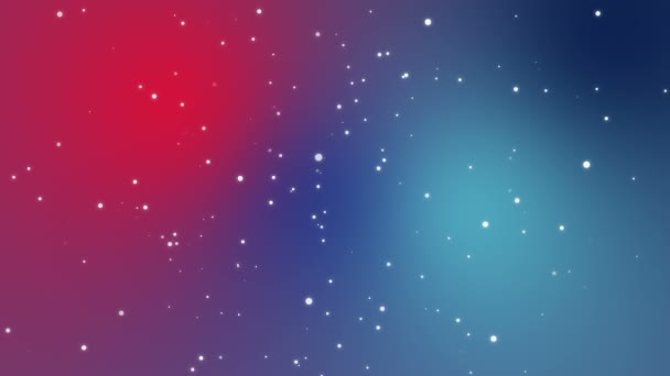 Galaxien-Animation mit hellen Teilchensternen auf blau-rosa Gradienten Hintergrund — Stockvideo