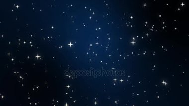 Gece gökyüzünde yıldızlar animasyon tam