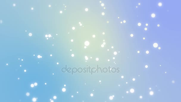 Particules de lumière scintillante se déplaçant sur un fond de dégradé violet-jaune bleu 