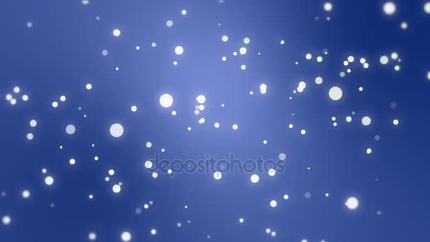 Particules de lumière scintillante se déplaçant à travers un fond dégradé bleu foncé 