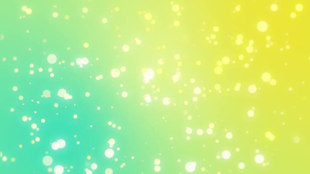 Particules scintillantes se déplaçant sur un fond jaune sarcelle 