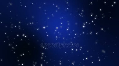 Gece gökyüzünde yıldızlar animasyon tam