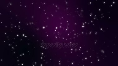 Gece gökyüzünde yıldızlar animasyon tam