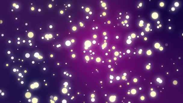 Fondo navideño con partículas brillantes sobre fondo de degradado púrpura — Vídeo de stock