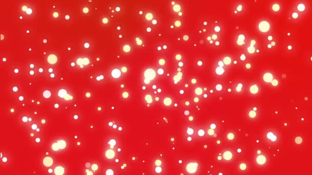 Sfondo di Natale con particelle scintillanti su sfondo sfumato rosso — Video Stock