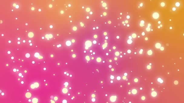 Christmas background with sparkly particles on pink orange gradient backdrop — Stock Video