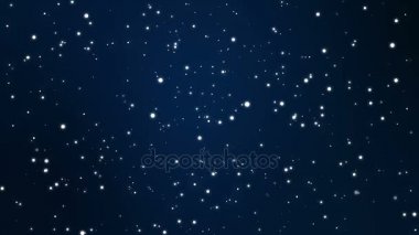 Büyülü ışıltılı parçacıklar bir mavi siyah arka plan üzerinde titreşen