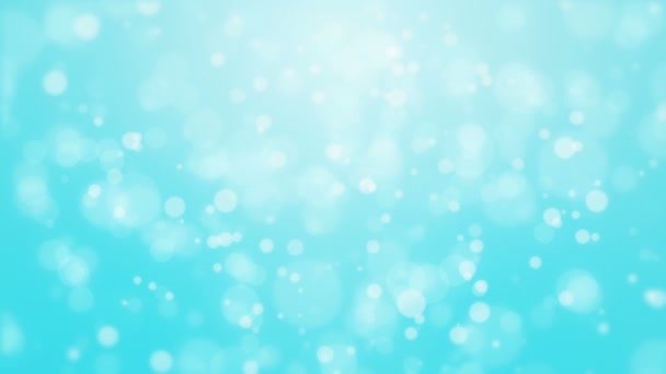 Tyrkysově modré pozadí s světle bokeh částice — Stock video