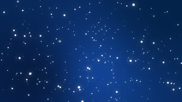Ночное небо с падающим снегом анимированный фон — стоковое видео