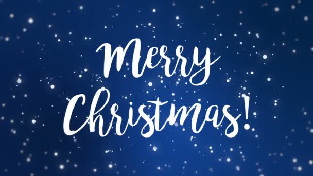 Blue Merry Christmas greeting card video — Stock Video