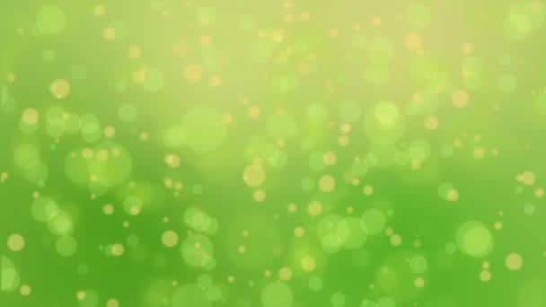 Green yellow bokeh lights background — Stock Video