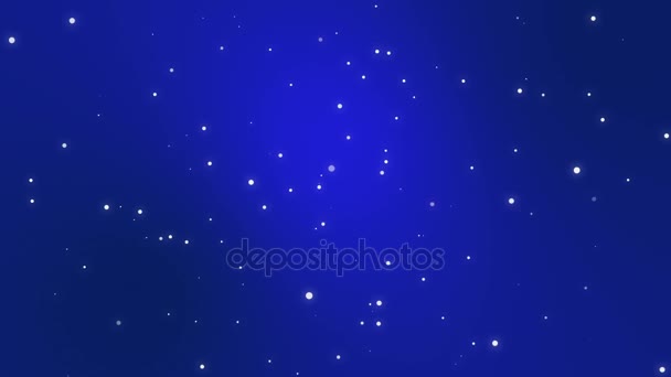 Sparkly Dark Blue Night Sky Background Falling Particle Lights — Stock Video