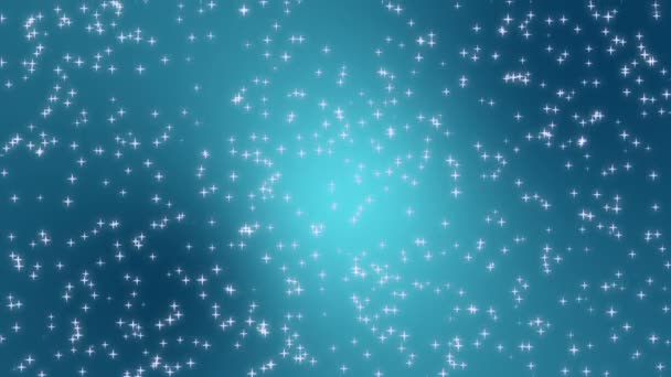 Sparkling Glitter Blue Background Falling Stars — Stock Video