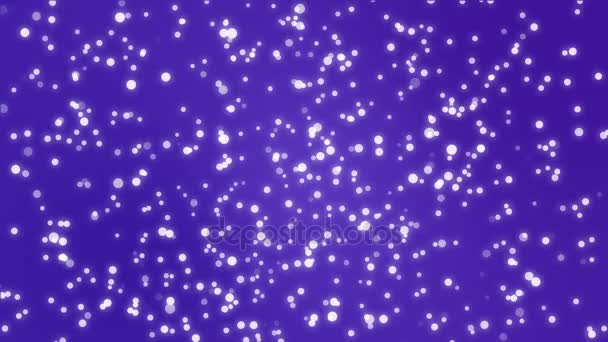 闪耀的紫色背景与闪闪发光的白色光粒子 — 图库视频影像
