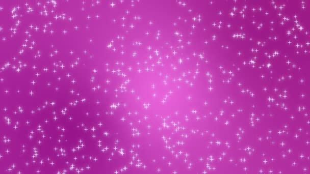 Scintillante Scintillio Sfondo Rosa Con Stelle Cadenti — Video Stock