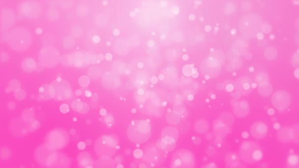 美丽的浪漫粉红散背景与发光的微粒灯 — 图库视频影像