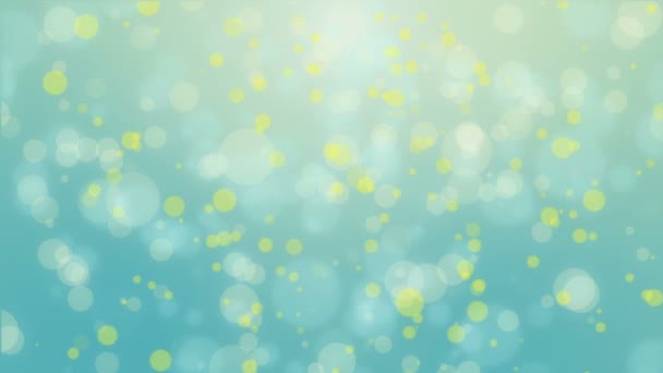 Fondo Amarillo Azul Azulado Brillante Con Luces Bokeh Flotantes — Vídeos de Stock