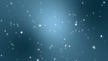 Koyu mavi gece gökyüzü arka plan parlak parçacık ışıkları ile animasyon.