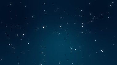Koyu mavi gece gökyüzü arka plan parlak yıldız ile animasyon.