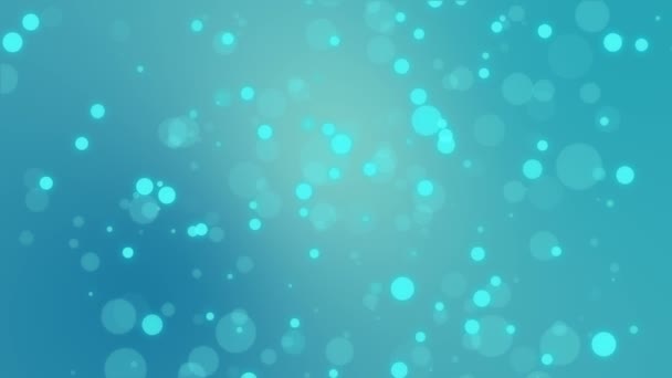 Teal bleu fond bokeh avec des particules de lumière flottantes .
