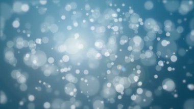 Koyu mavi bokeh arka plan ışık parçacıkları yüzen ile parlayan.