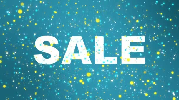 Animated Sparkling Blue Sale Sign Colorful Particles — Stock Video