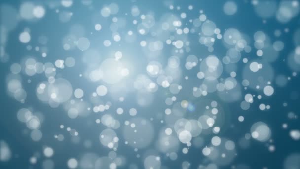 Splendente Sfondo Bokeh Blu Scuro Con Particelle Luce Galleggianti — Video Stock