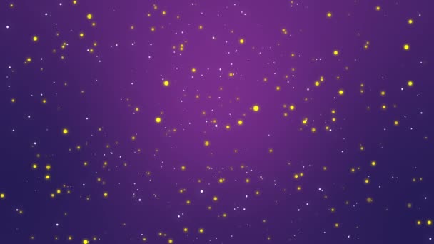 Starry Night Sky Animáció Készült Csillogó Fehér Sárga Fény Részecskék — Stock videók