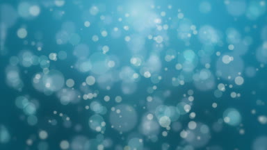 Işık parçacıkları yüzen ile güzel parlayan koyu turkuaz mavi bokeh arka plan.