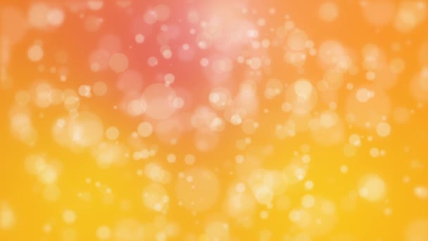 Mooie Gloeiende Oranje Roze Bokeh Achtergrond Met Lichte Deeltjes Zwevende — Stockvideo