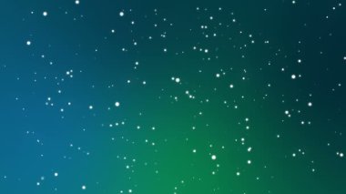 Koyu mavi gece gökyüzü animasyonla yeşil Kuzey ışıkları ve titreşen yıldız.