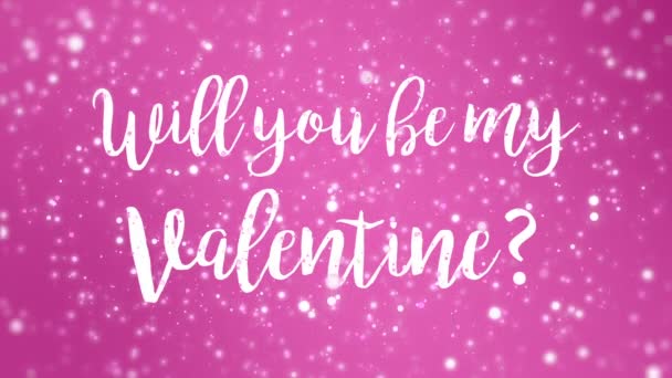 Animated Sparkly Pink Valentines Day Greeting Card You Valentine Handwritten — Stock Video