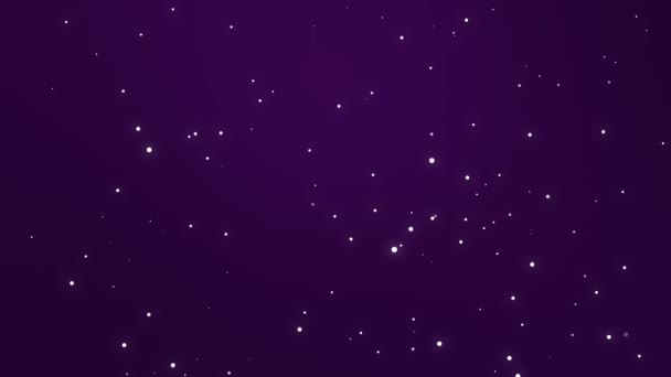 Animated Dark Purple Night Sky Background Sparkling Light Particles — Stock Video