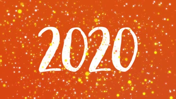 Sparkly Feliz Año Nuevo 2020 Tarjeta Felicitación Video Animación Con — Vídeo de stock