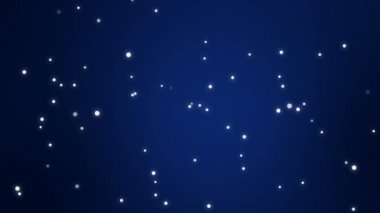 Titreyen beyaz yıldızlı koyu mavi gece gökyüzünün grafiksel animasyonu.