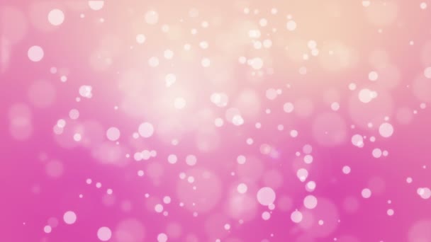 Κινούμενα Ροζ Κίτρινο Bokeh Φόντο Λαμπερό Φως Σωματίδια — Αρχείο Βίντεο