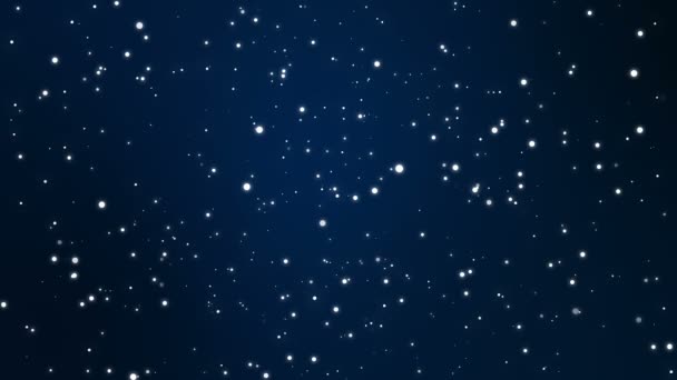 Animación Gráfica Del Cielo Nocturno Azul Oscuro Lleno Partículas Estrellas — Vídeos de Stock