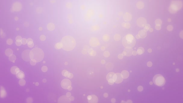 带漂浮光泡粒子的动画梦幻紫色背景 — 图库视频影像