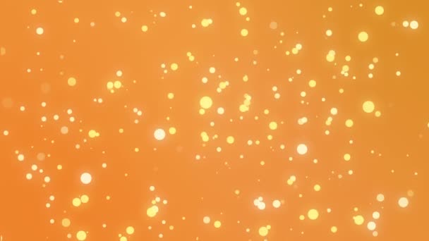Zábavné Animované Jasně Oranžové Pozadí Padajícími Žlutými Částicemi Světla — Stock video
