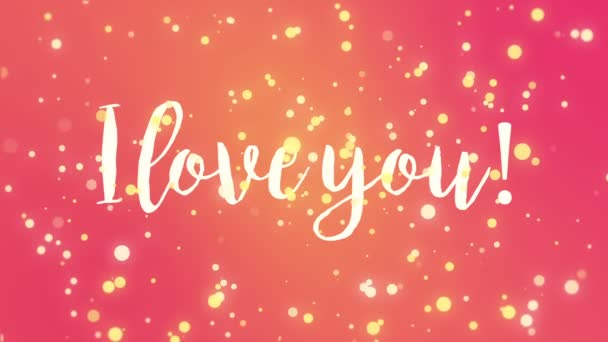 Romantic Animated Orange Pink Valentines Day Greeting Card Love You — 비디오