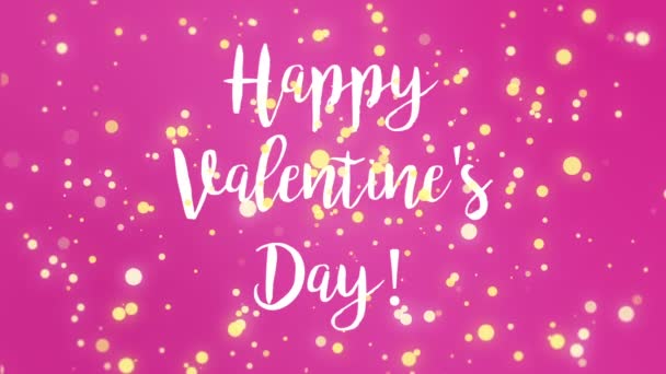 Romantic Animated Pink Valentines Day Greeting Card Handwritten Text Falling — 비디오