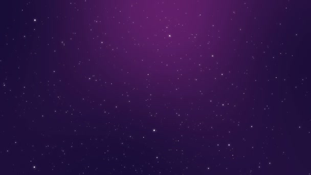 暗い紫色の夜空の背景に小さなちらつきの星の光がいっぱい — ストック動画