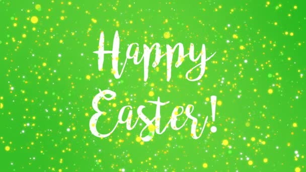 Sparkly Happy Easter Wenskaart Video Animatie Met Handgeschreven Tekst Kleurrijke — Stockvideo