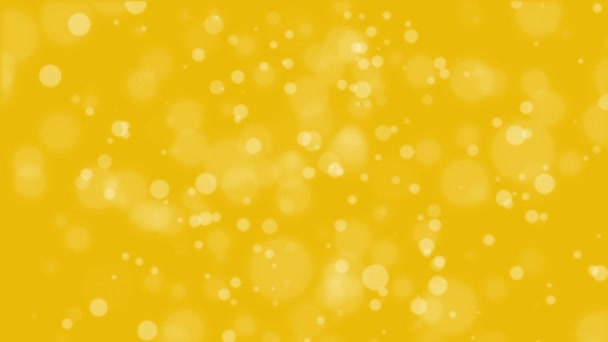 Fundo Bokeh Amarelo Dourado Animado Brilhante Com Partículas Luz Brilhante — Vídeo de Stock