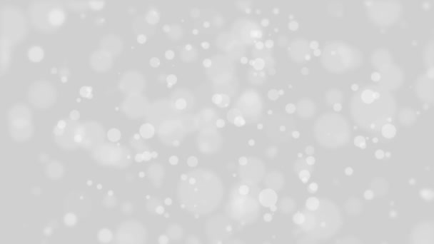 Animato Incandescente Argento Grigio Bokeh Sfondo Con Bianco Sfarfallio Particelle — Video Stock