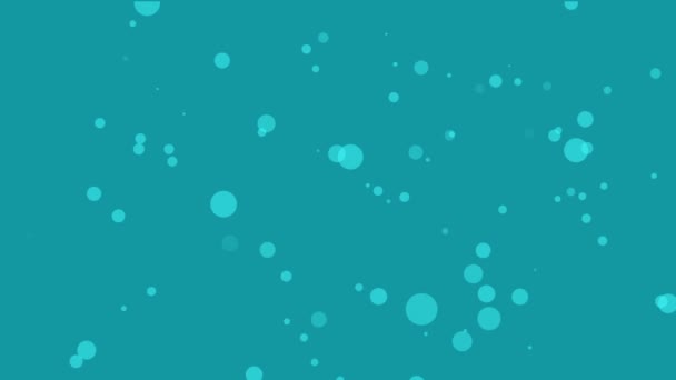 Geanimeerde Teal Blauwe Achtergrond Met Zwevende Bellendeeltjes — Stockvideo