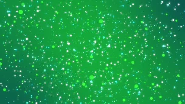 Fondo Brillo Verde Animado Con Partículas Luz Brillante — Vídeo de stock