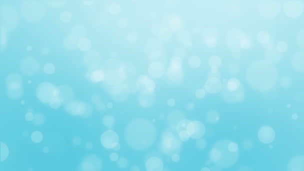 Dreamy lumière animée turquoise fond bleu bokeh avec des particules de lumière flottantes .