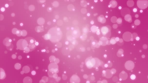 Fond rose magenta foncé animé avec des particules bokeh lumineuses .