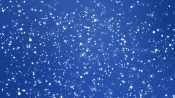 Geanimeerde Blauwe Glitter Achtergrond Met Sprankelende Lichtdeeltjes — Stockvideo